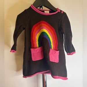 Hanna Andersson Baby Girls Rainbow Knit Sweater Dress | Size 70 (6–12M)